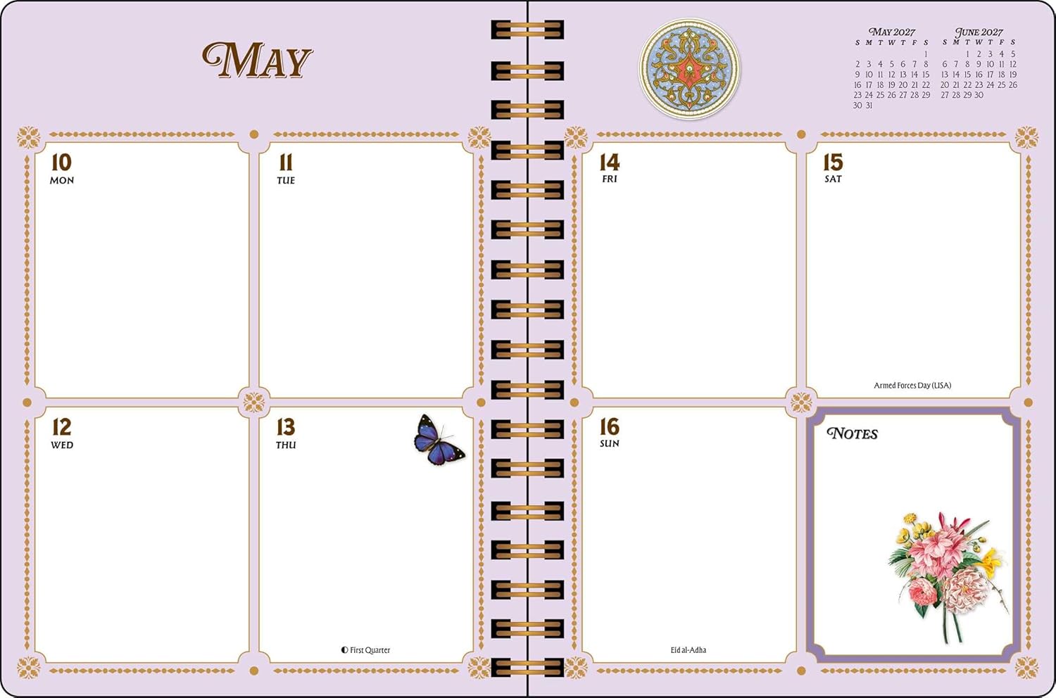 The Antiquarian Sticker Book 2027 Monthly/Weekly Planner Calendar