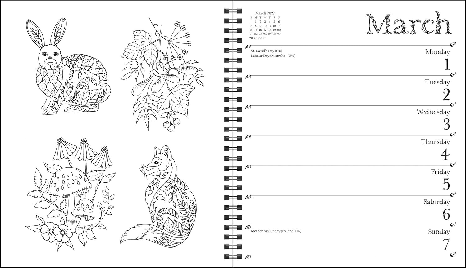 Johanna Basford 2027 Weekly Coloring Calendar