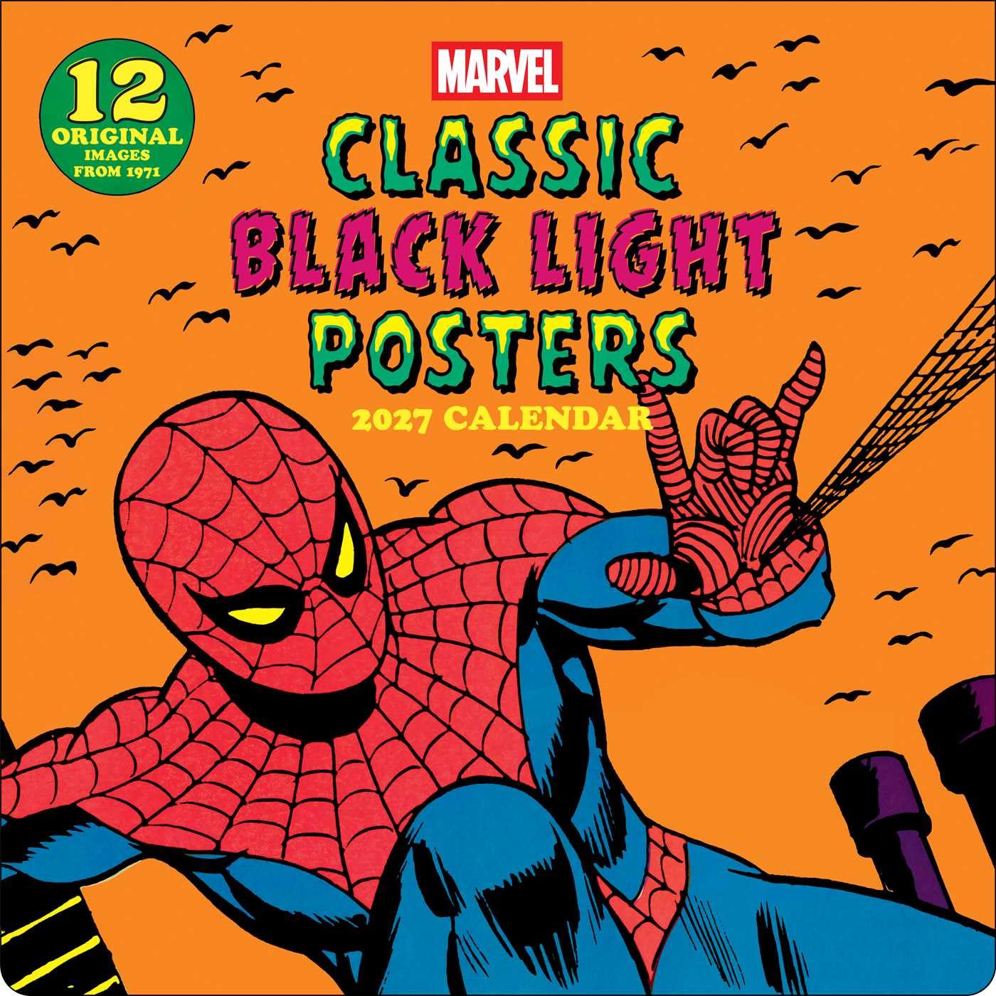 Marvel Classic Black Light Posters 2027 Wall Calendar