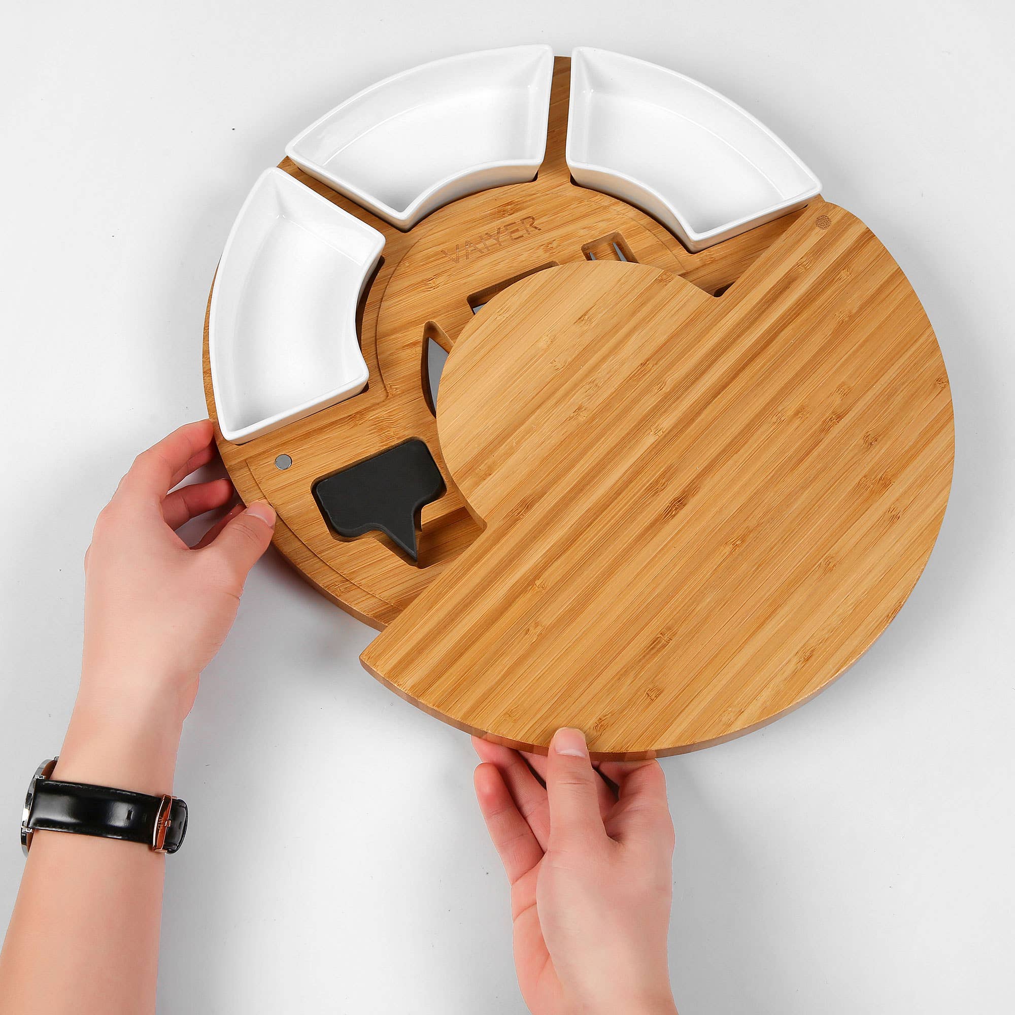13-Piece Cheese Cutting Board Set w/ Slide Out & 3 Knives