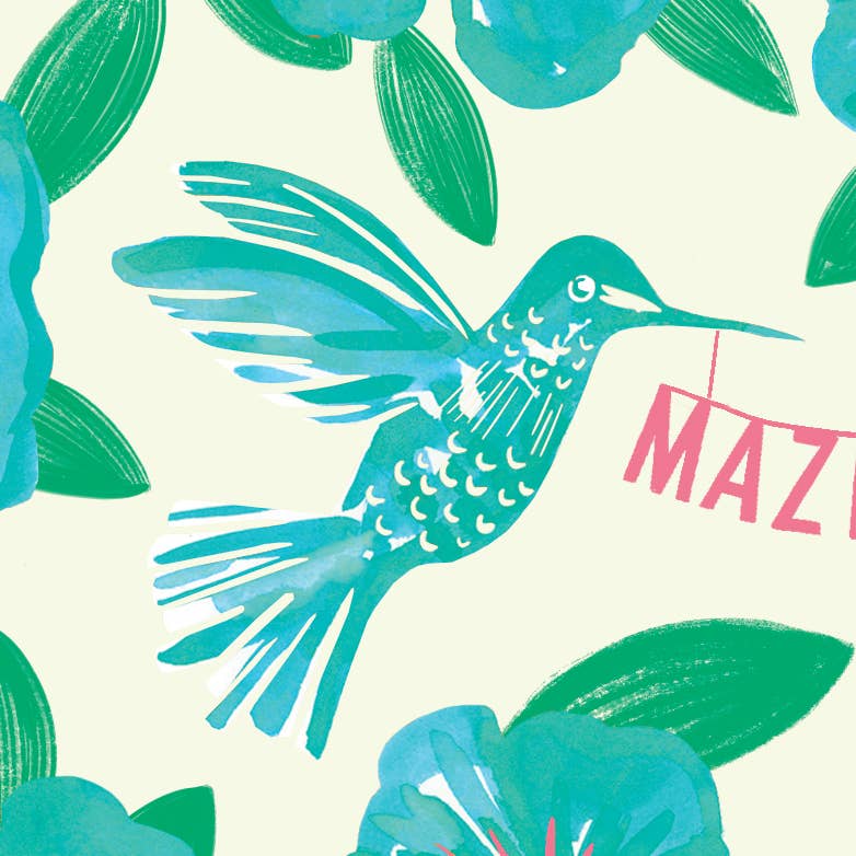 Mazel Tov Hummingbirds Congratulations Card