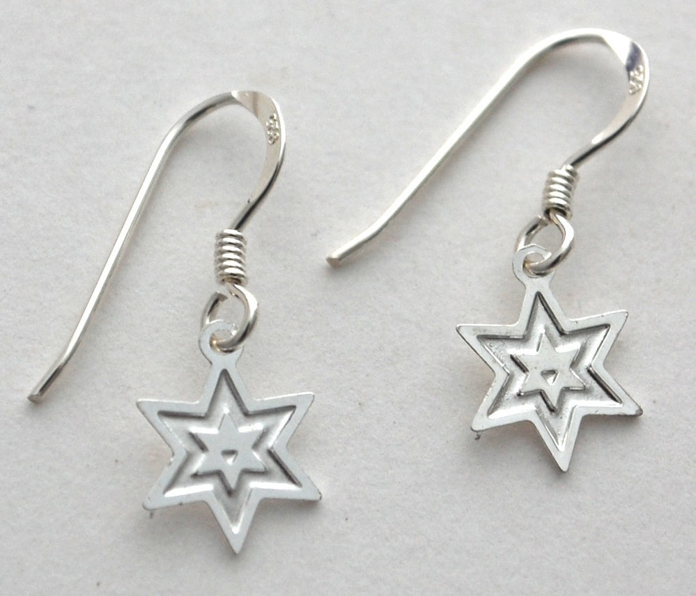 Sterling Star of David Dangle Earrings