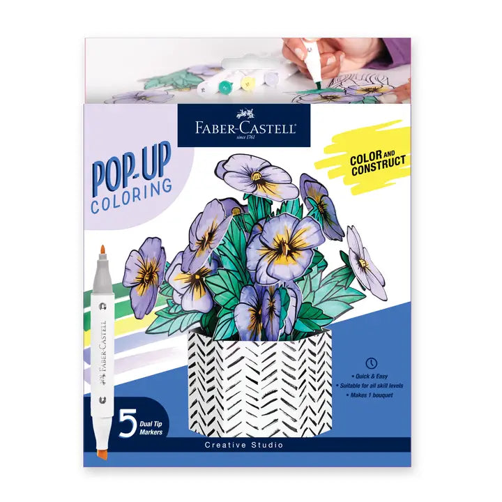 Pop Up Coloring Pansy Bouquet - Adult Coloring Craft