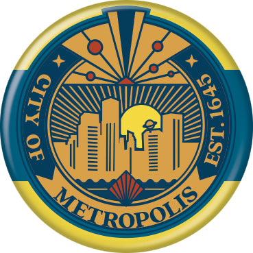 Superman 2025 City of Metropolis Crest Button Pin 1.25"