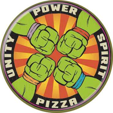 TMNT Power, Unity, Spirit, Pizza 1.25" Button Pin