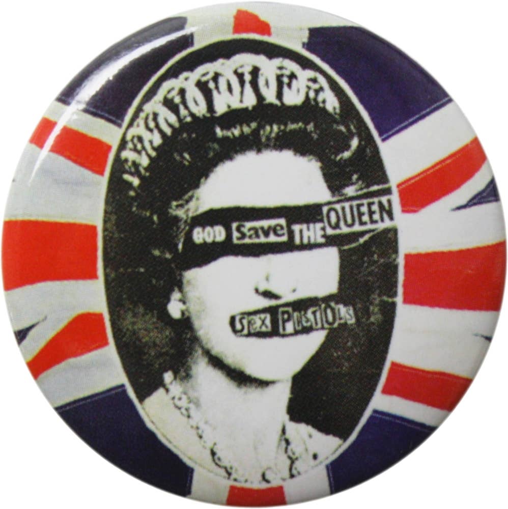 1.25" Button - Sex Pistols - God Save The Queen Punk Music