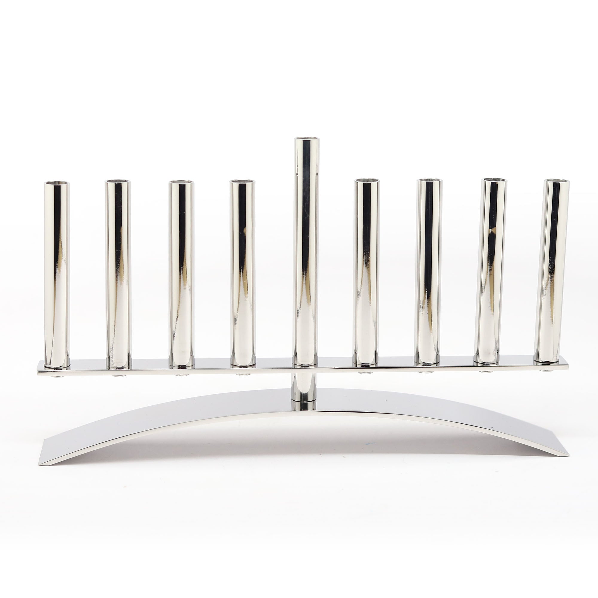 Stainless Steel Hanukkiah Oval Base