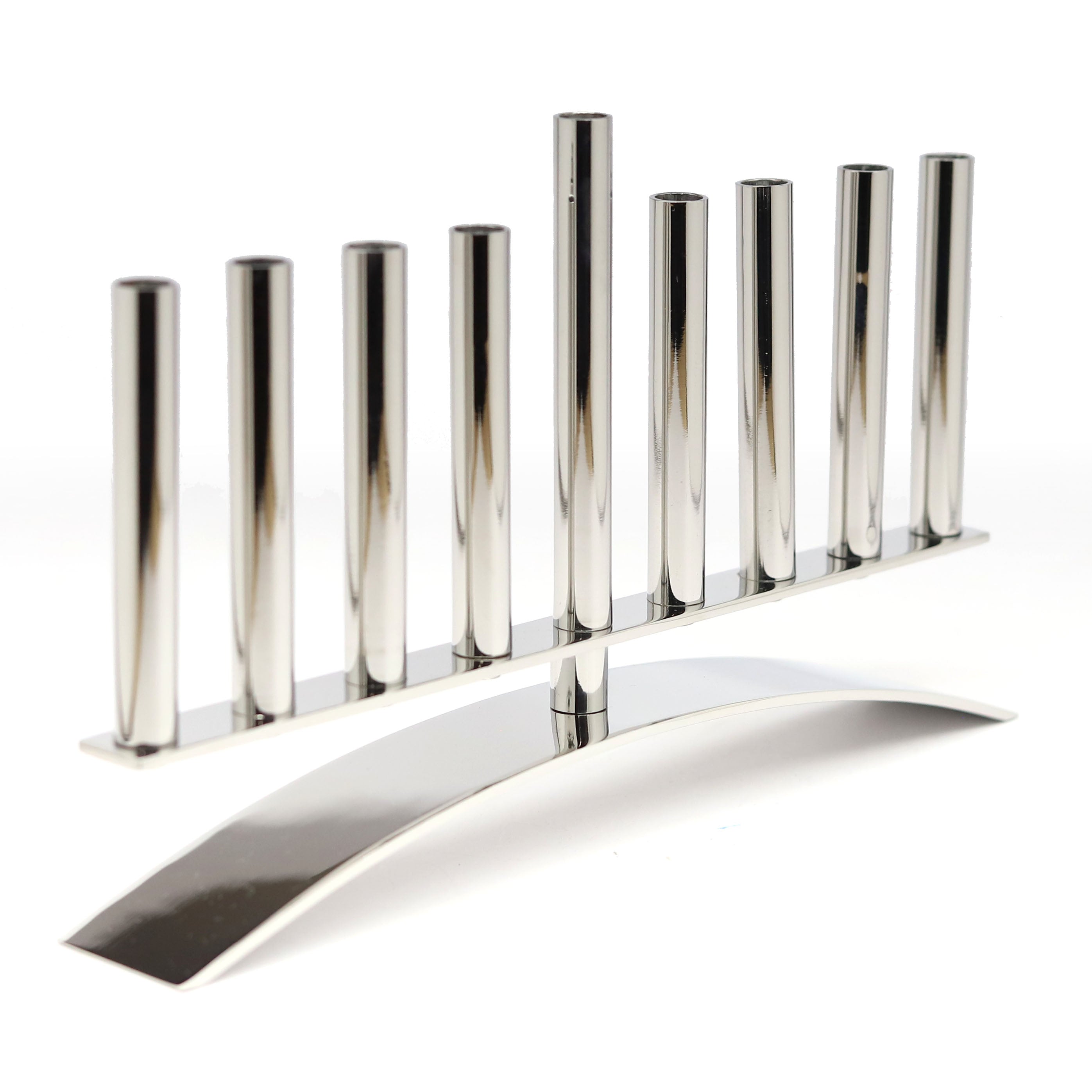 Stainless Steel Hanukkiah Oval Base