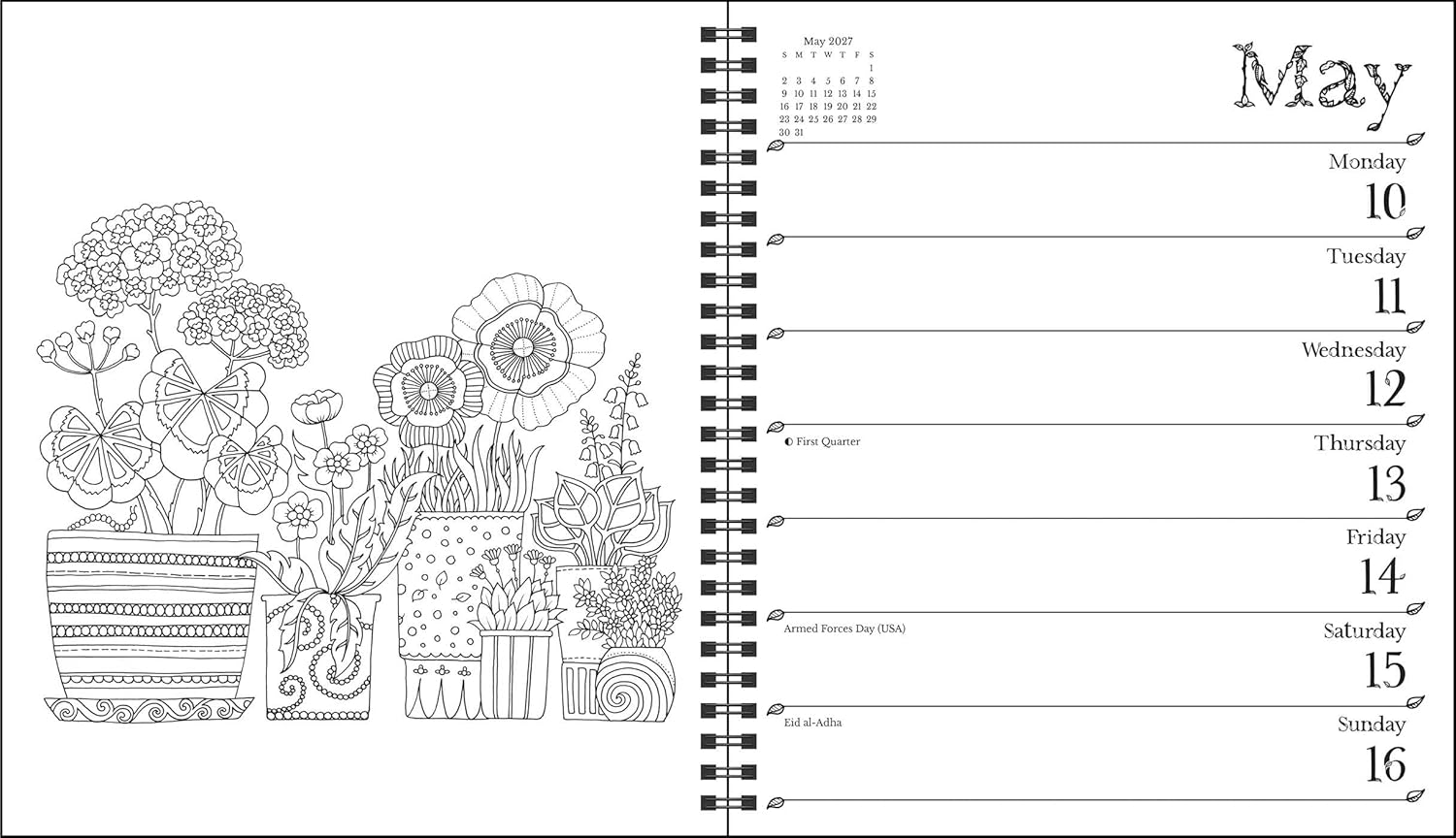 Johanna Basford 2027 Weekly Coloring Calendar