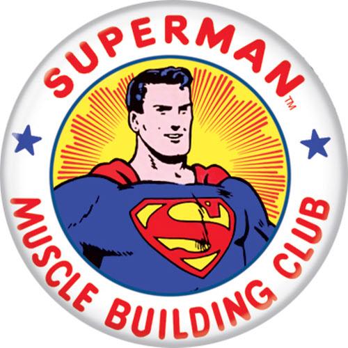 Superman Muscle Building Club Button