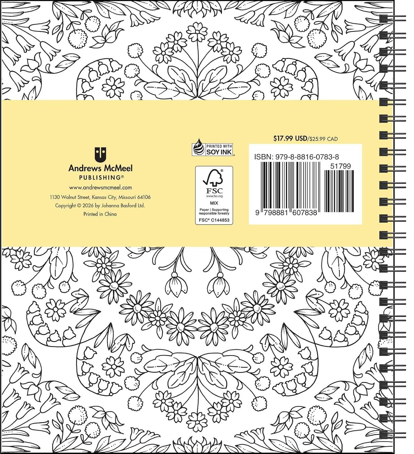 Johanna Basford 2027 Weekly Coloring Calendar