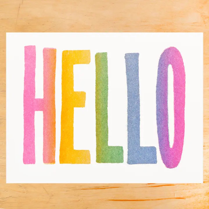 Hello Risograph Greeting Card