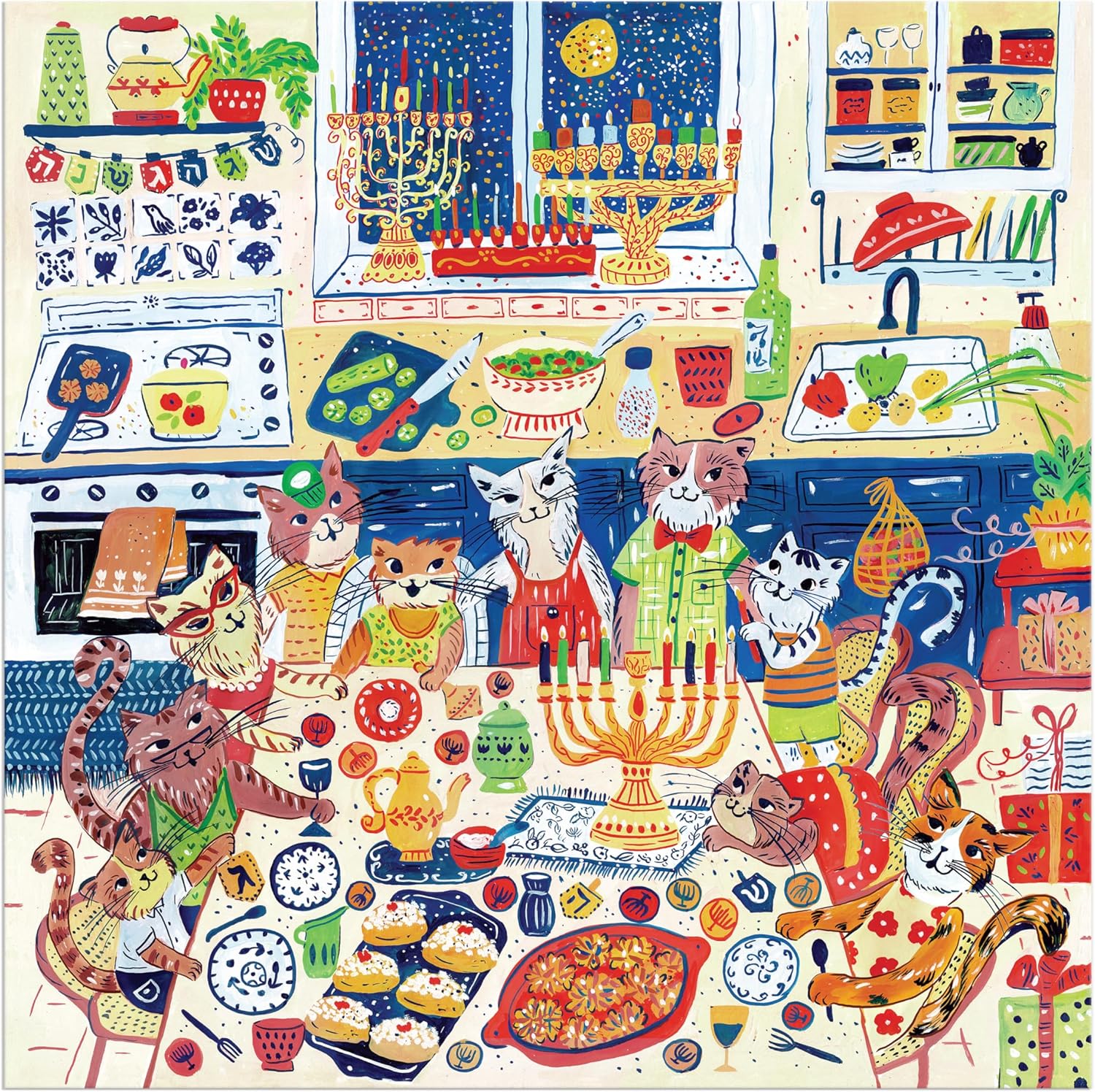 Galison Happy Hanukcats – 500 Piece Jigsaw Puzzle