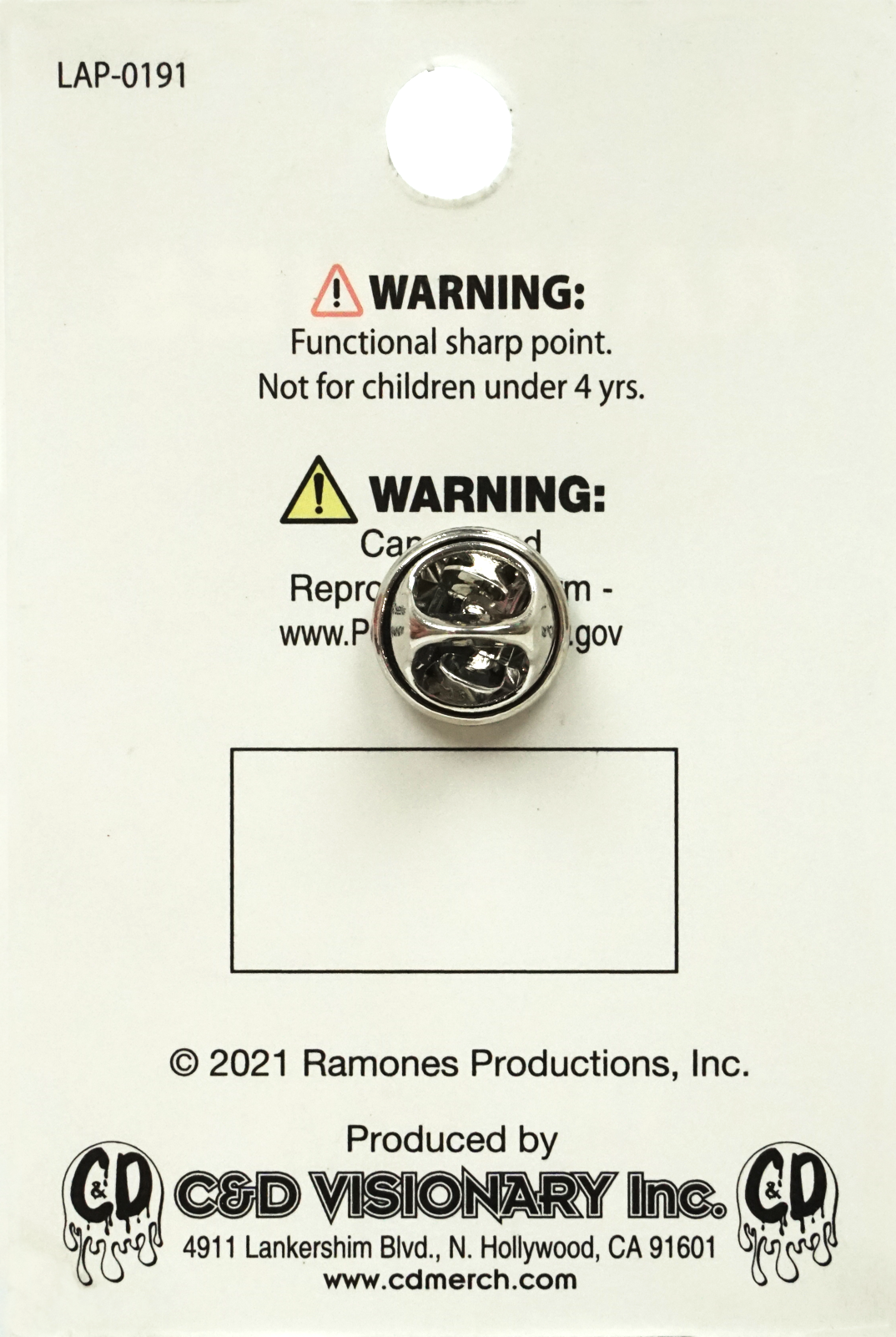 The Ramones - Hey Ho Let's Go Enamel Pin