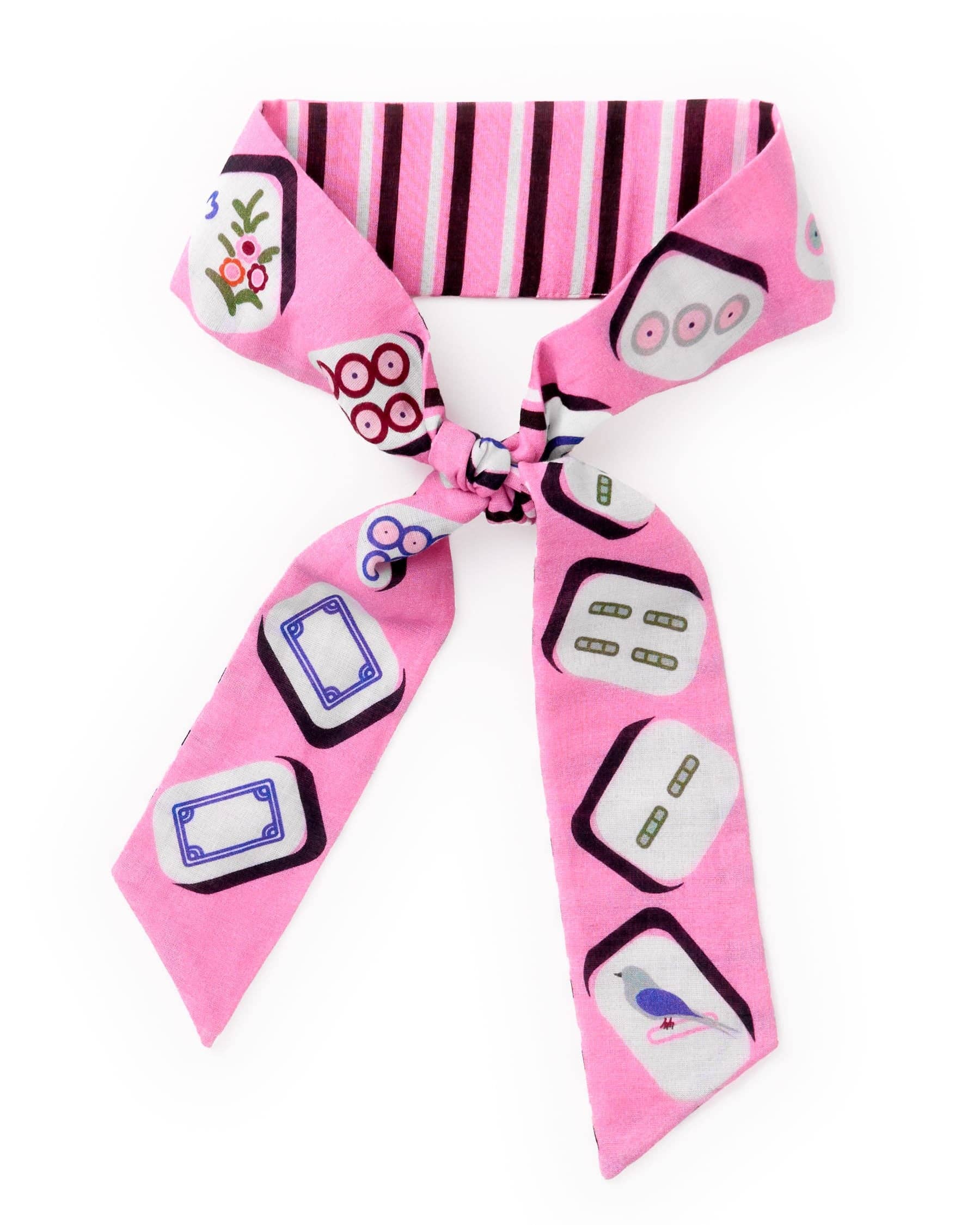 Camile Skinny Scarf Mahjong Print 36x2