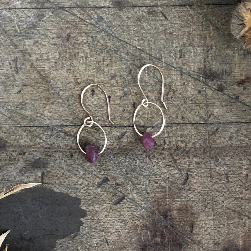 Ruby Birthstone Earrings