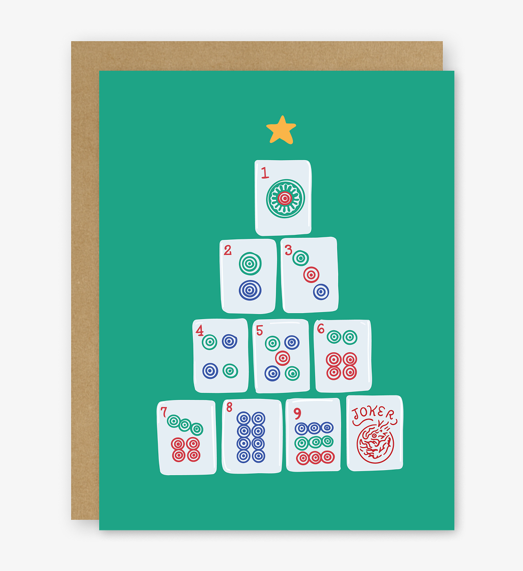 Mahjong Christmas Tree Card