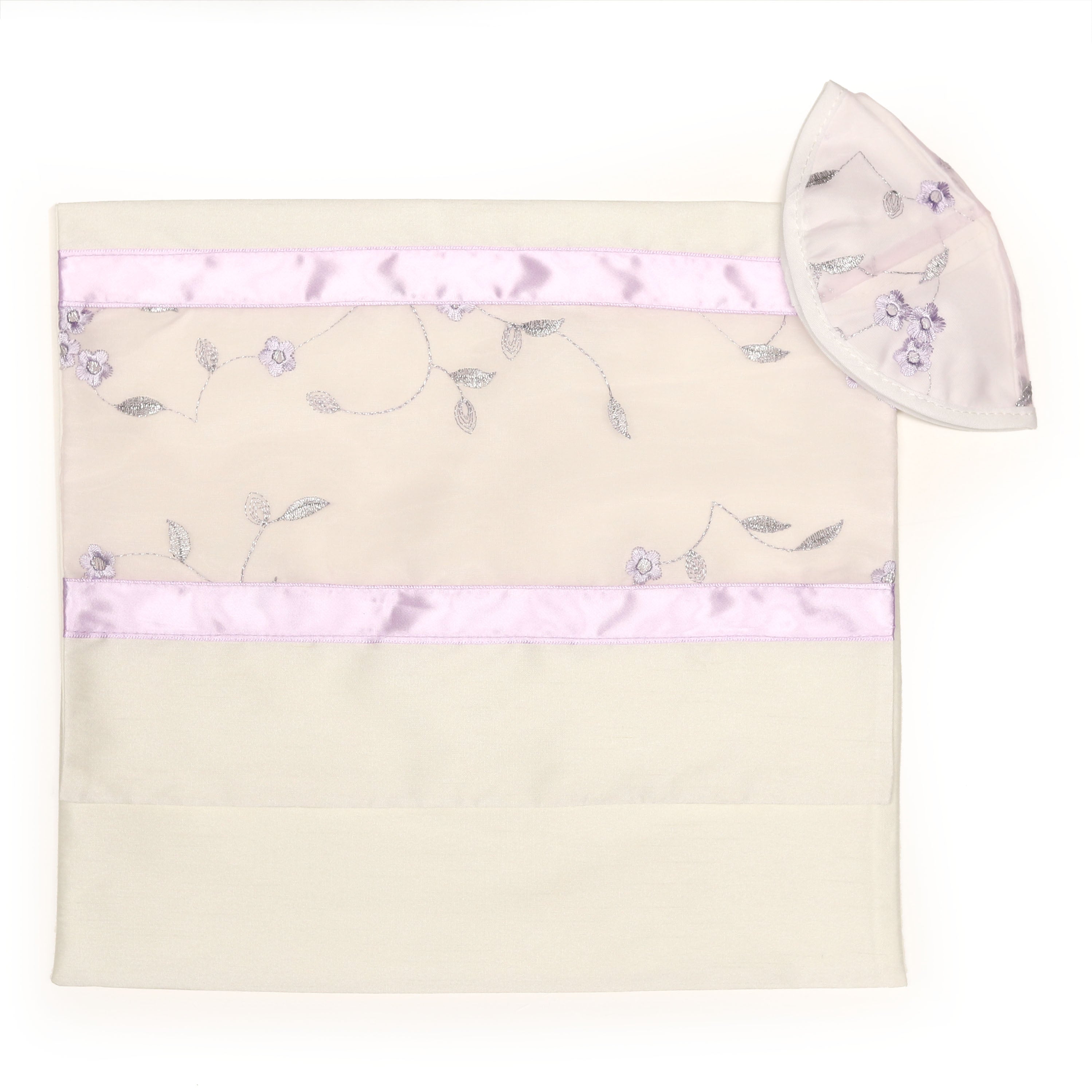 Tallit Set Lavender Flowers and Leaves