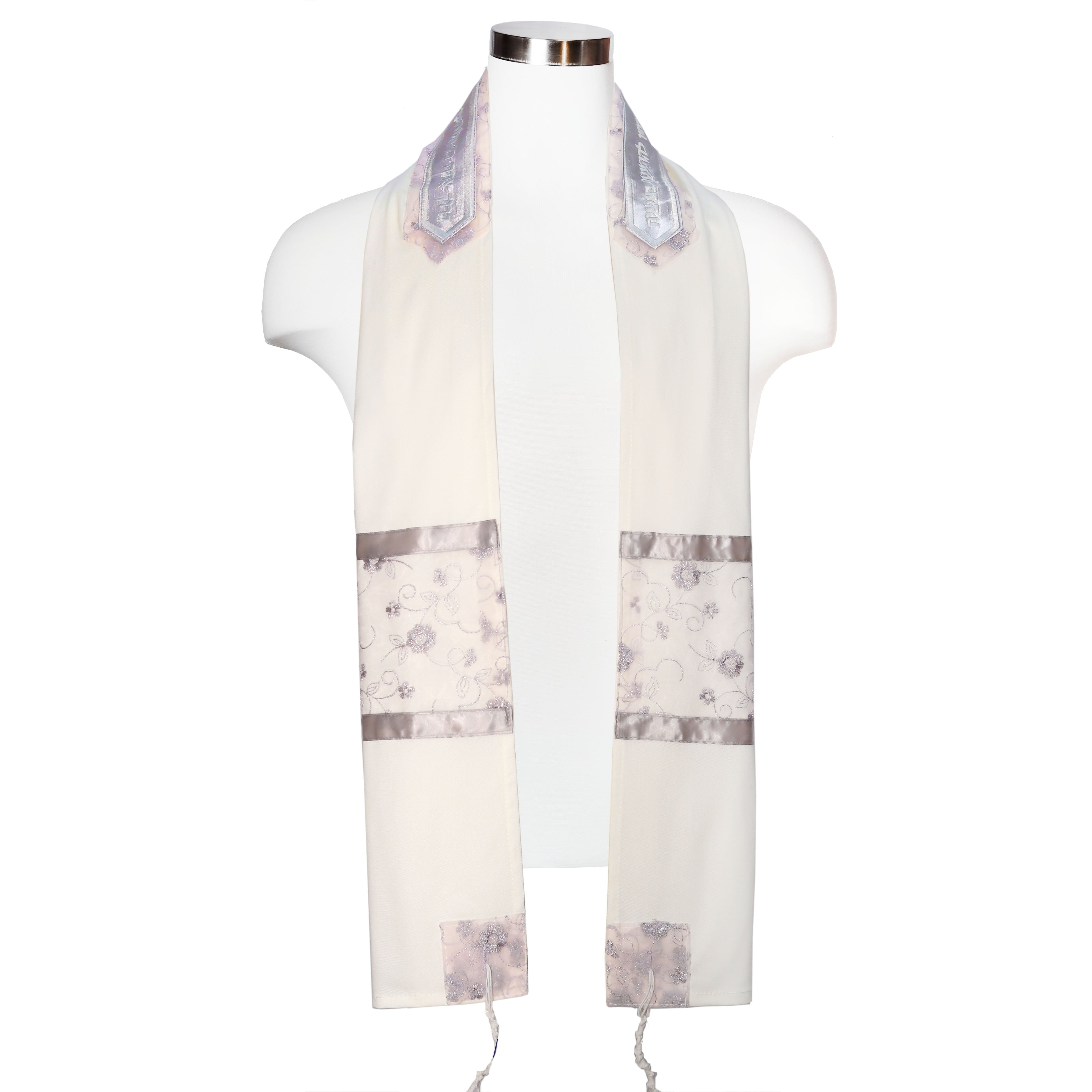 Tallit Set Silver Flowers
