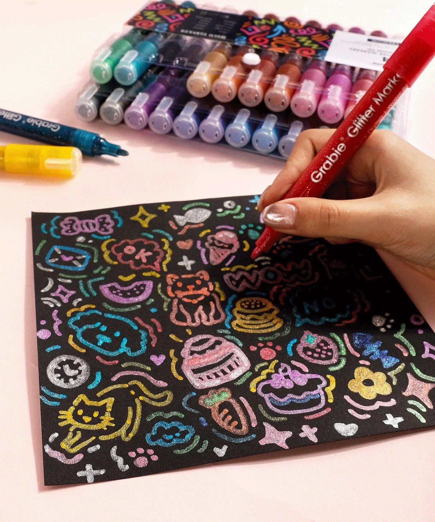 Iridescent Glitter Acrylic Paint Marker Set Of 24