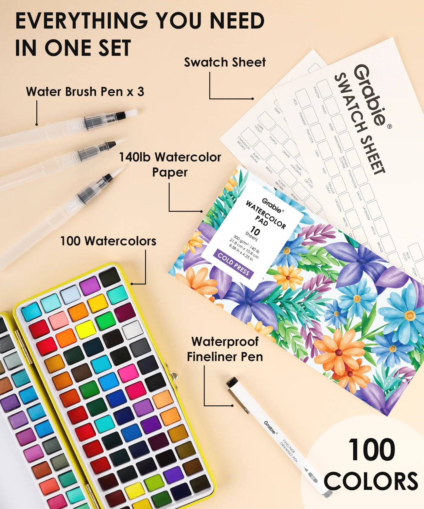 All-in-One Premium Watercolor Set of 100
