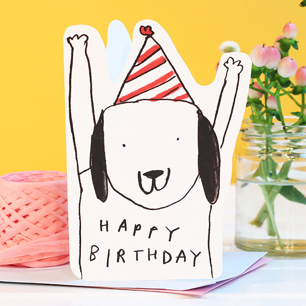 Die Cut Dog Birthday Greeting Card