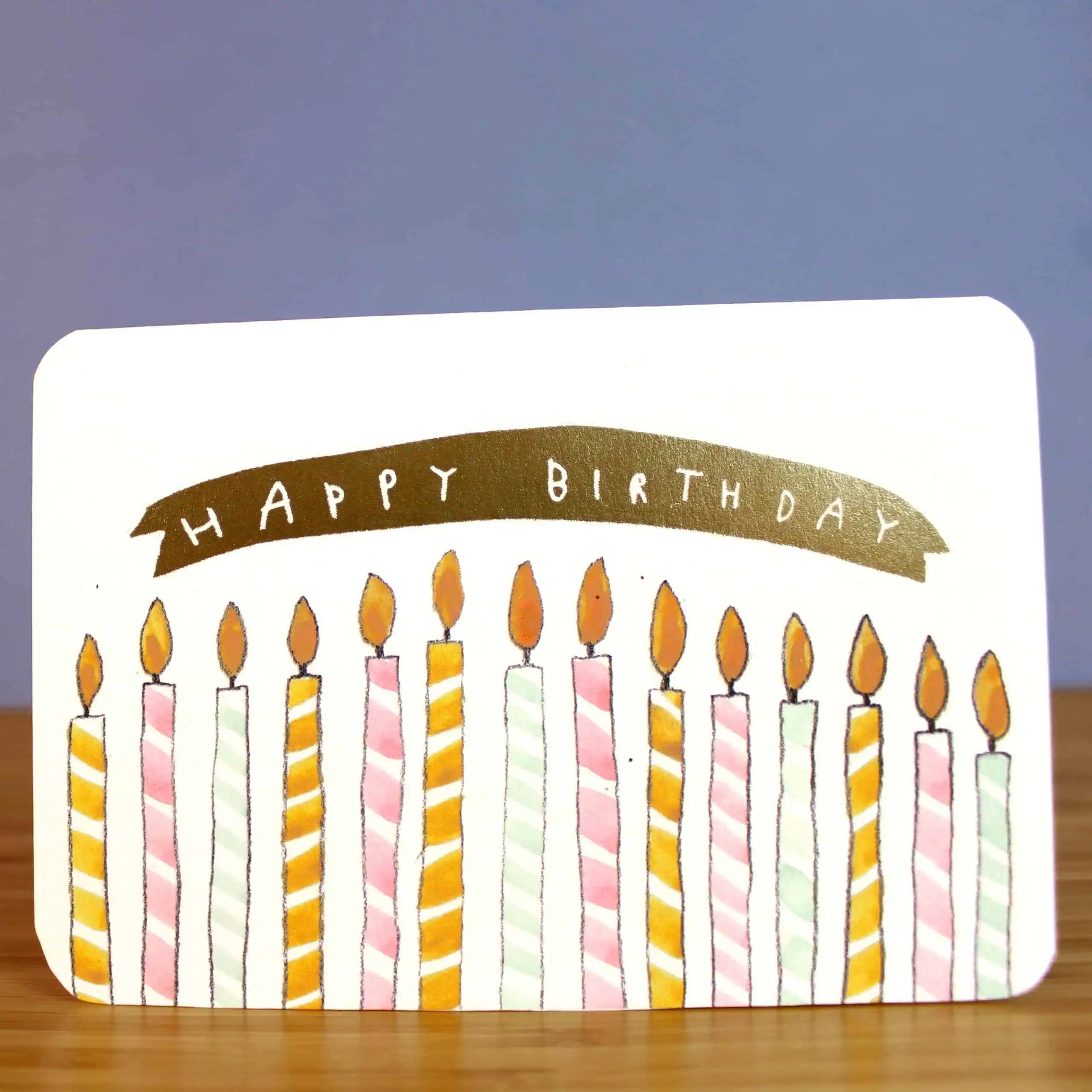 Gold Birthday Candles Greeting Card
