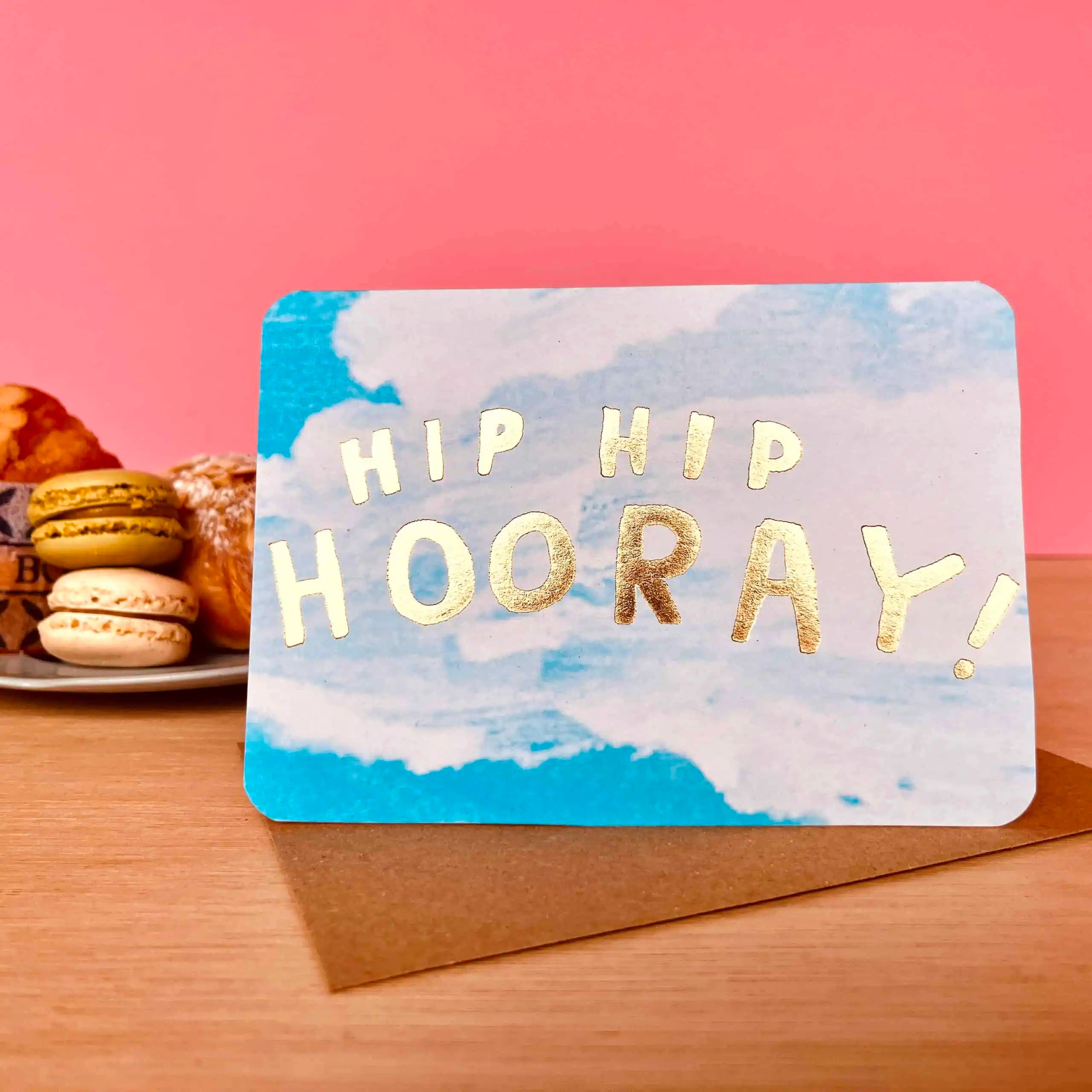 Gold Hip Hip Hooray Greeting Card