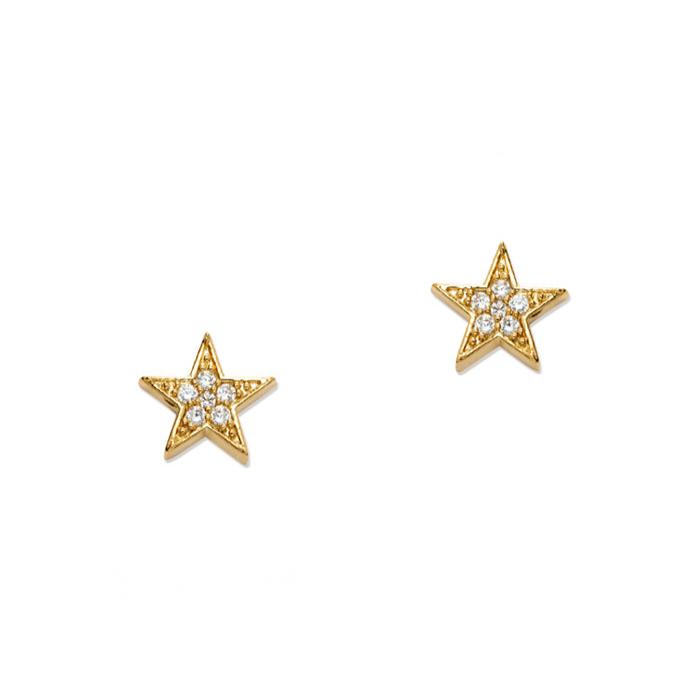 Cubic Zarconia Star Stud Earring