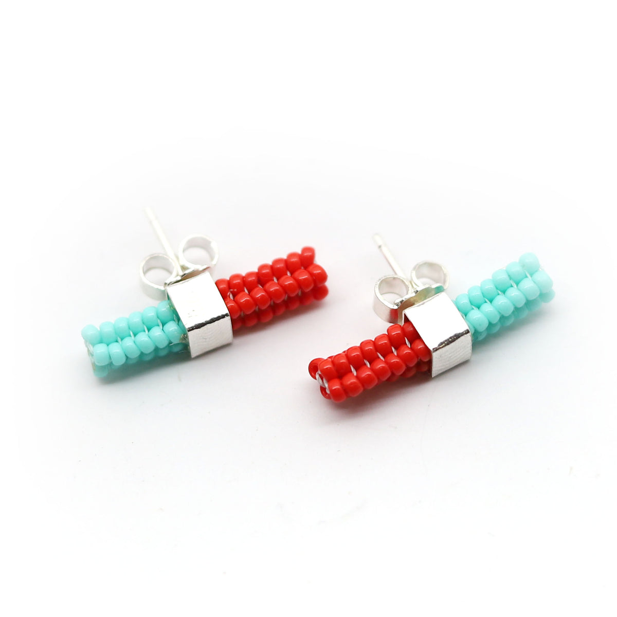Square Woven Stud Earrings