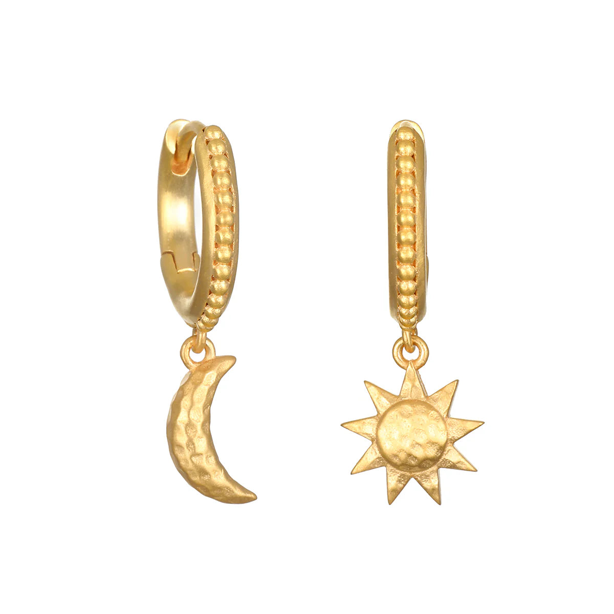 Radiant Harmony Celestial Huggie Hoops
