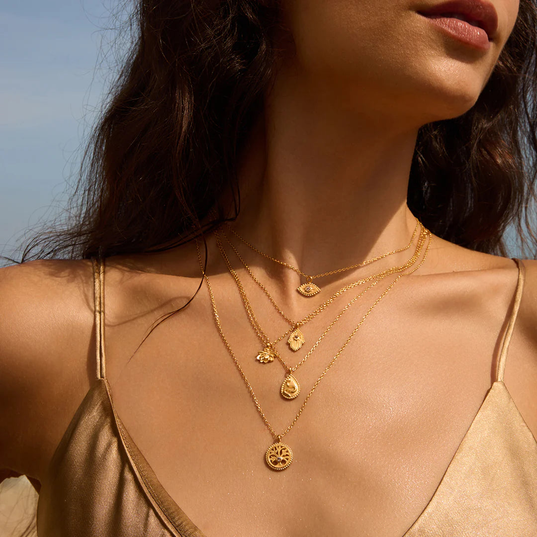 Firmly Rooted White Topaz Tree of Life Necklace