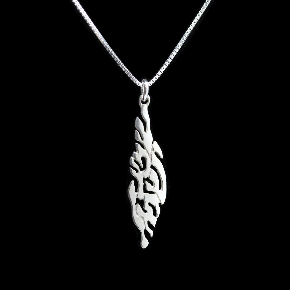 Sterling Shema Flame Necklace