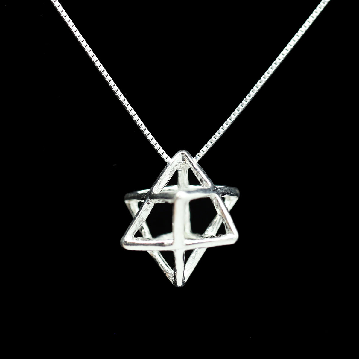 Sterling Merkava Star of David Necklace