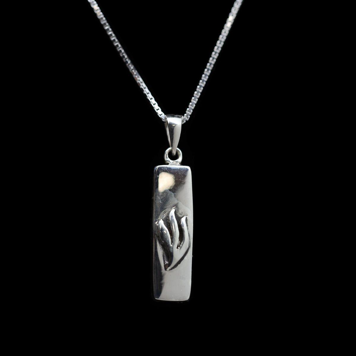 Sterling Modern Mezuzah with Shin Necklace