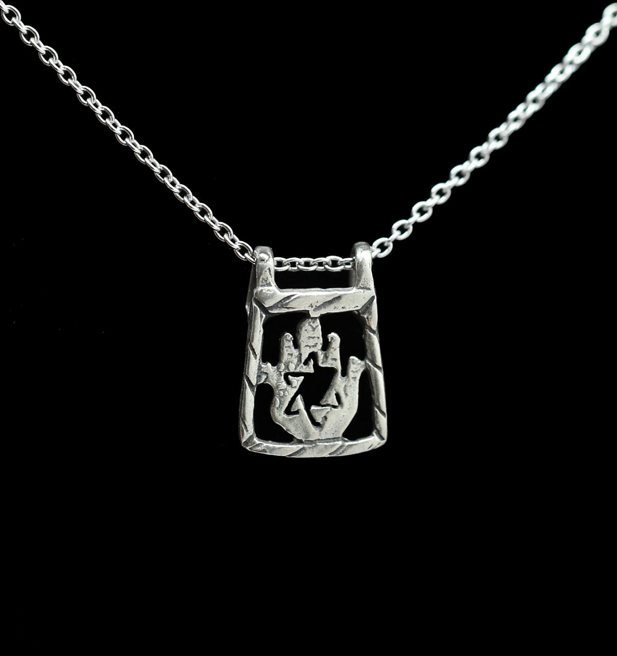 Sterling Slider with Hamsa Necklace