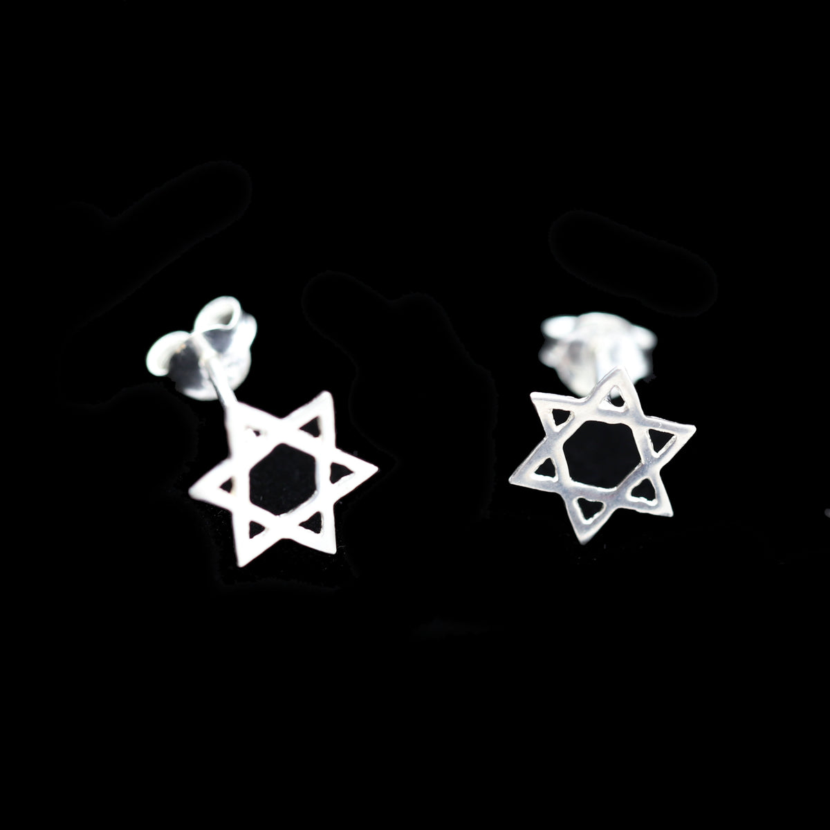Sterling Star of David Stud Earrings
