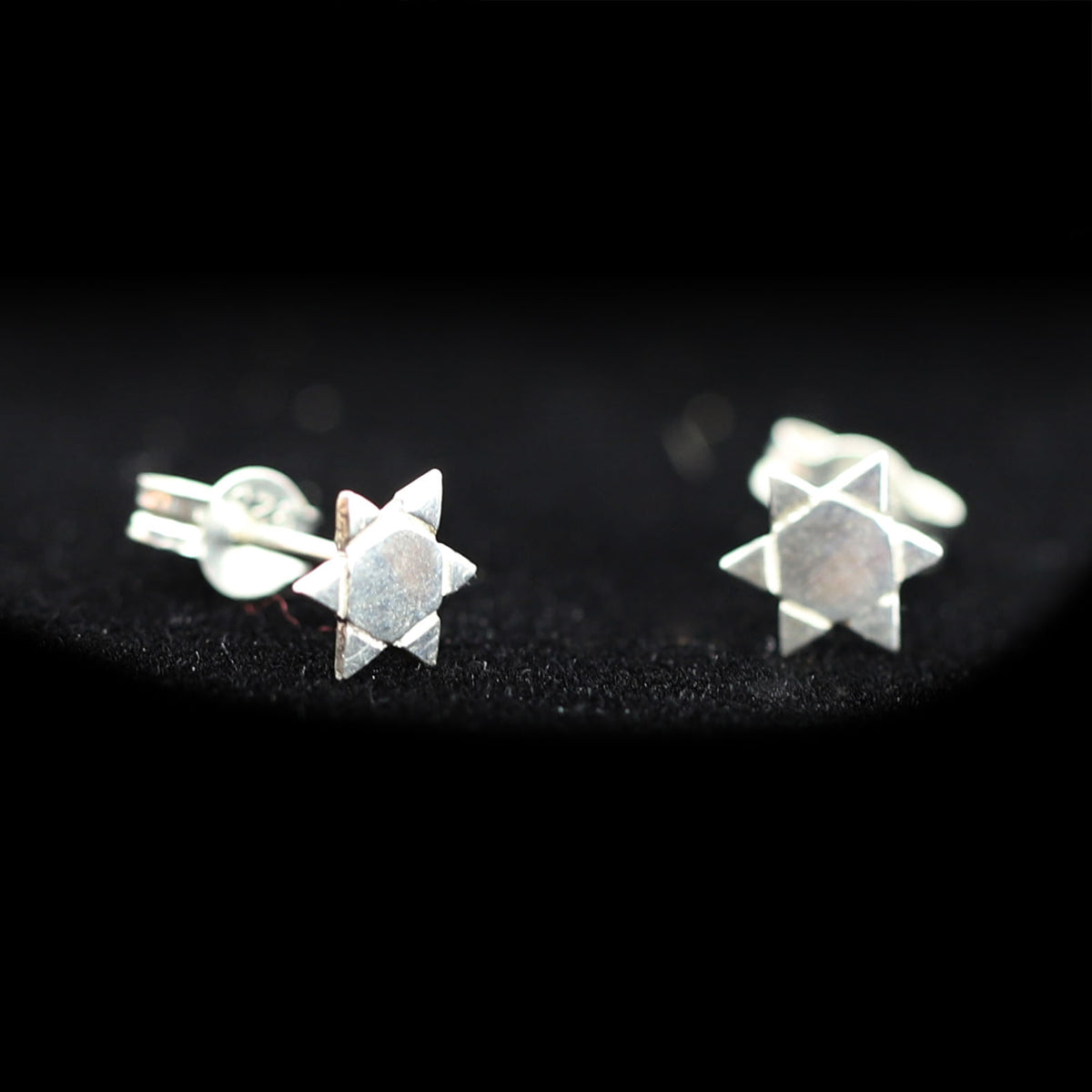 Sterling Star of David Stud Earrings