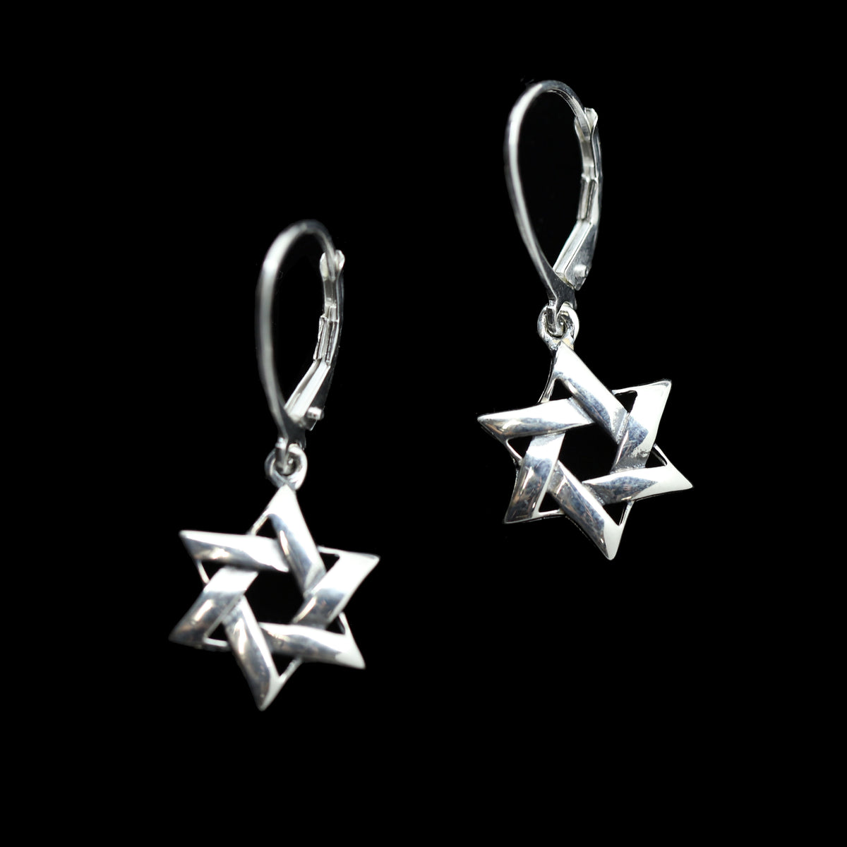 Sterling Star of David Dangle Earrings