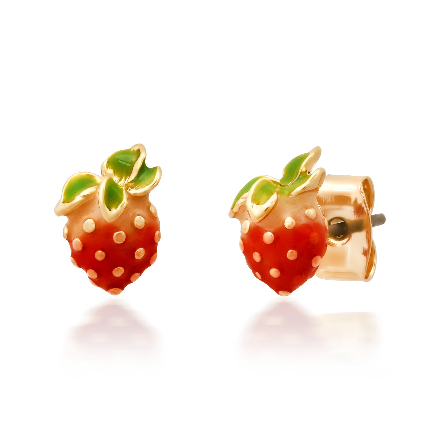 Enamel Strawberry Stud Earrings