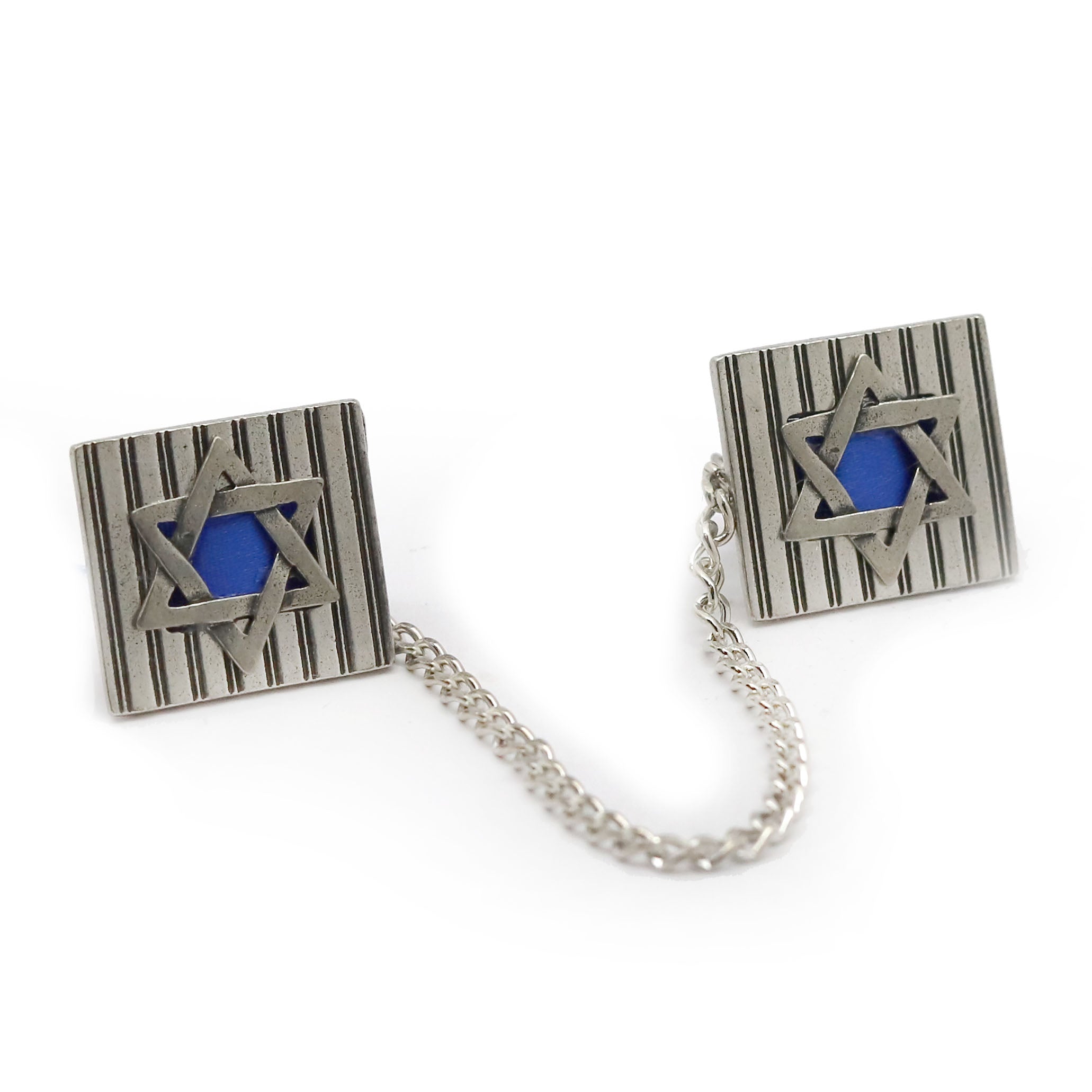 Star of David and Pinstripe Tallit Clips