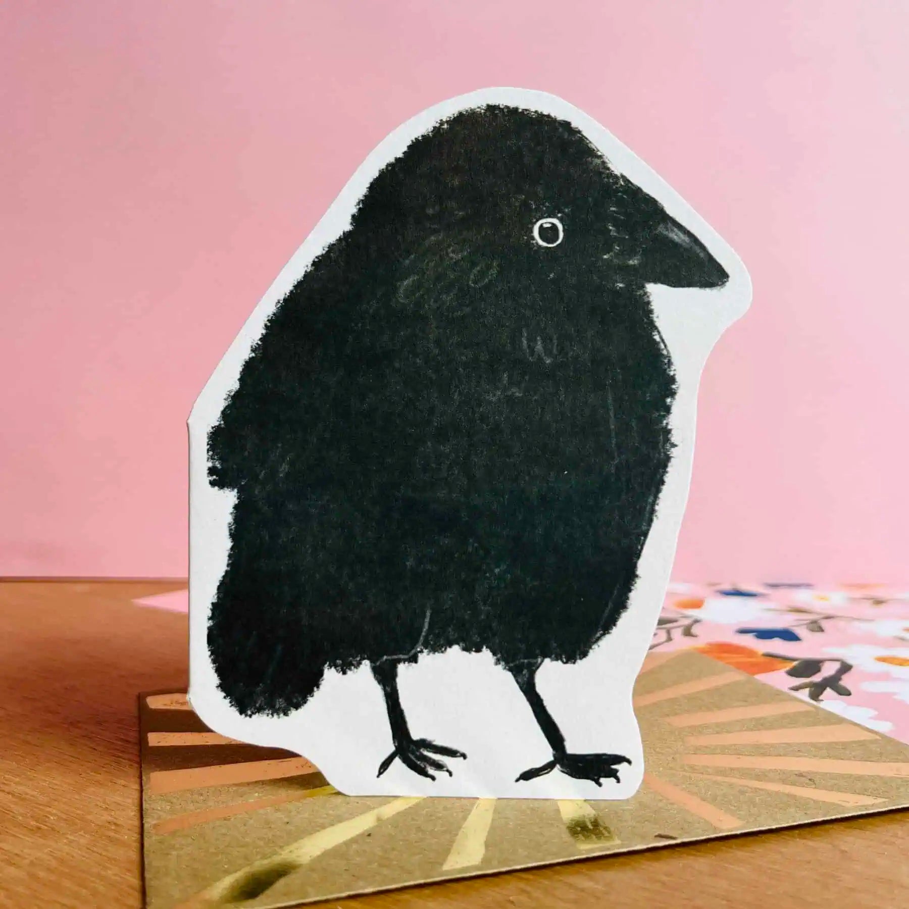 Die Cut Jackdaw Greeting Card