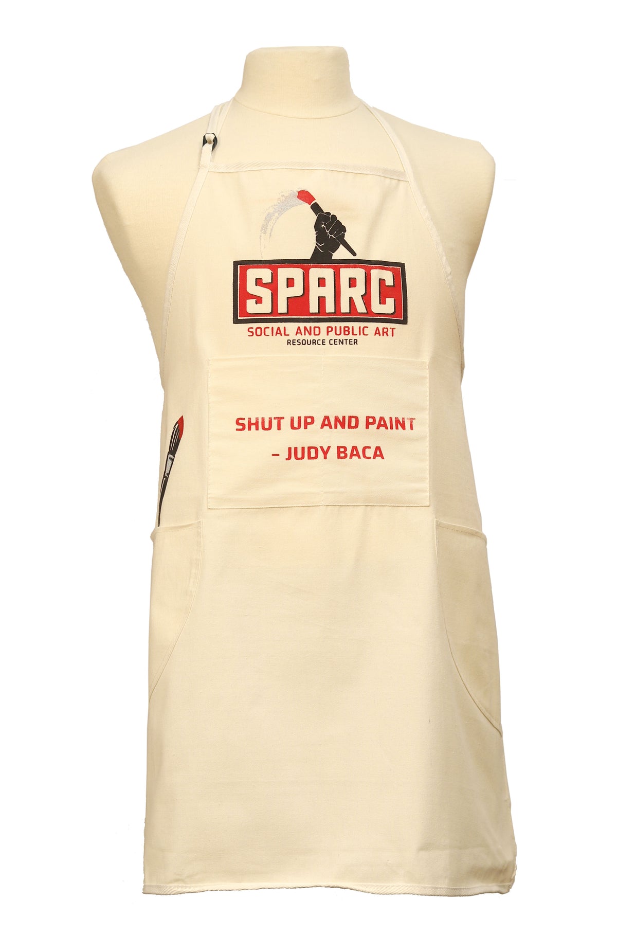 SPARC Screen Printed Apron with Judy Baca Quote