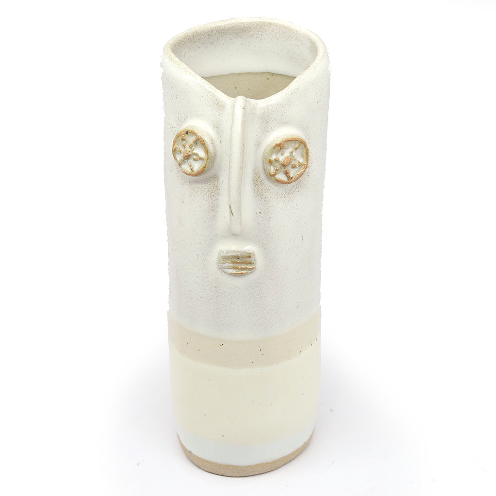 Tall Cylinder Vase with Golem Face