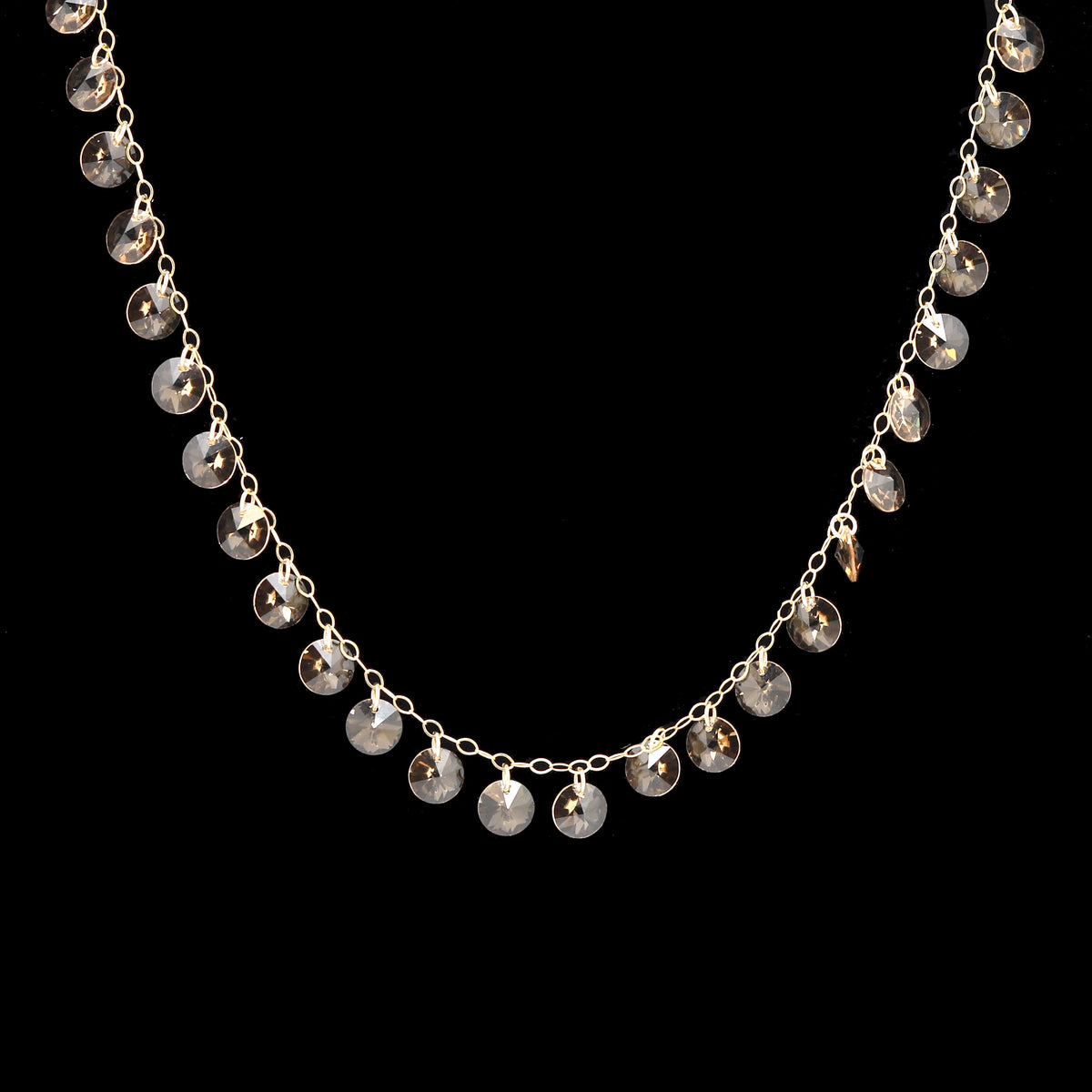 Toffee Crystal Drop Necklace