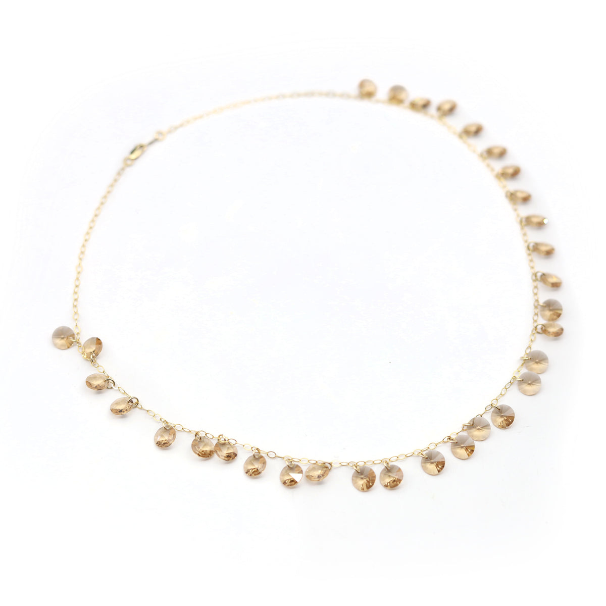 Toffee Crystal Drop Necklace