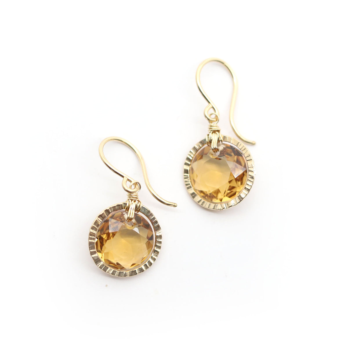 Toffee Crystal Circle Earrings