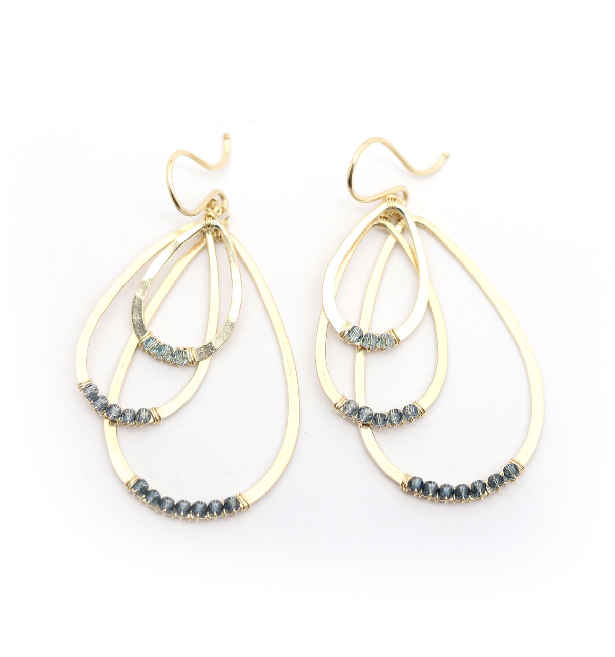 Layered Cluster Teardrop Earrings