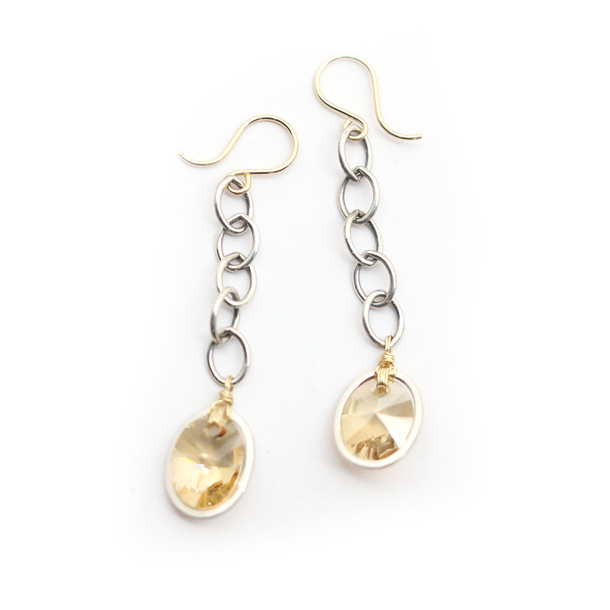 Champagne Crystal Drop Earrings