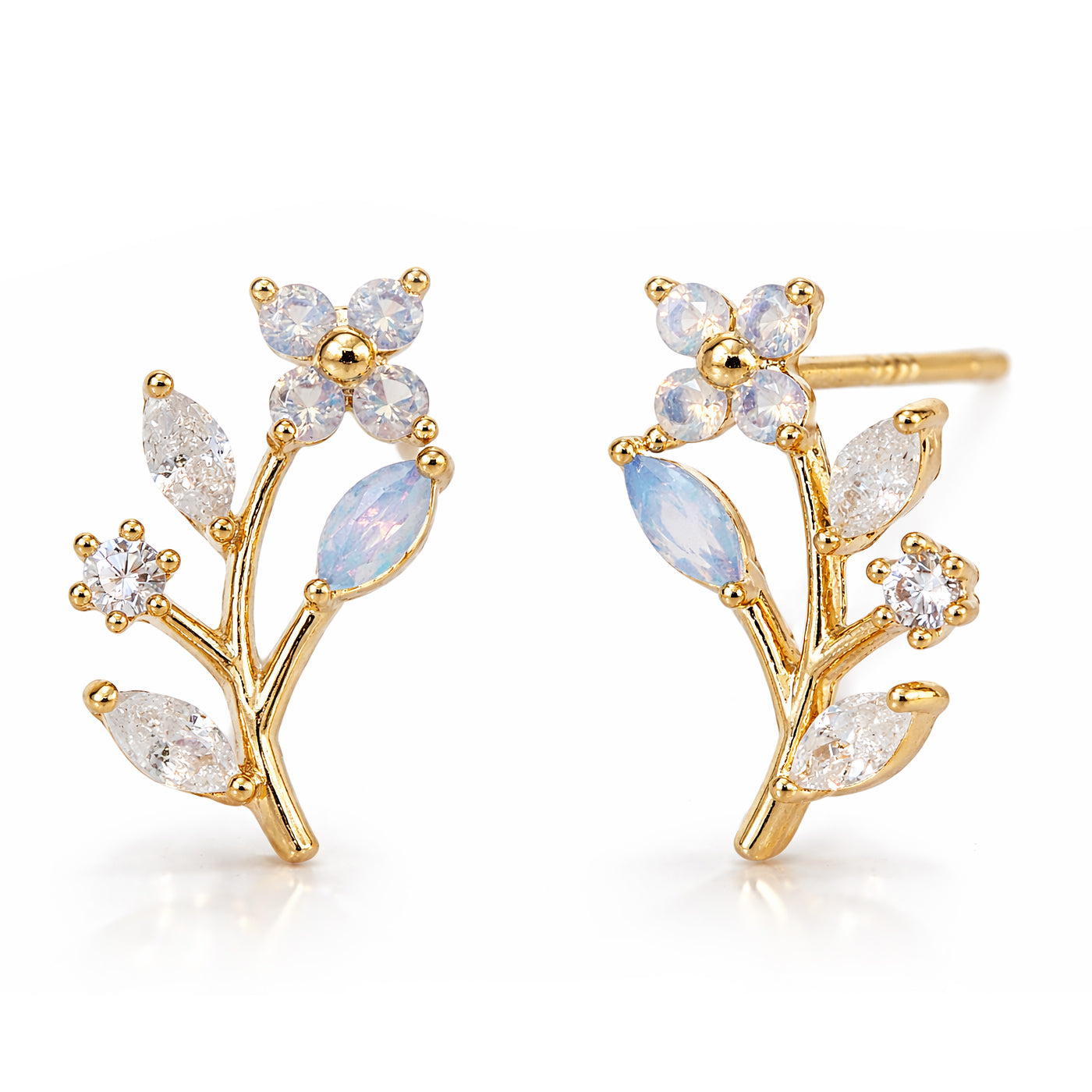 Iridescent Crawling Flower Studs